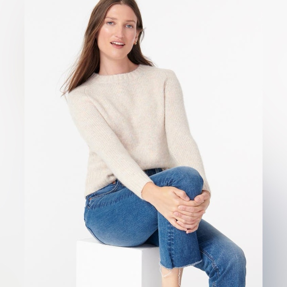 J. Crew Women's Alpaca Wool Blend Crewneck Sweater Fuchsia Heather NWT - Picture 12 of 14
